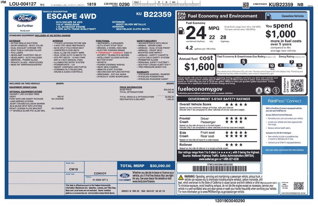 2019 Ford Escape SE