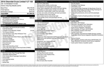 2016 Chevrolet Cruze Limited 1LT