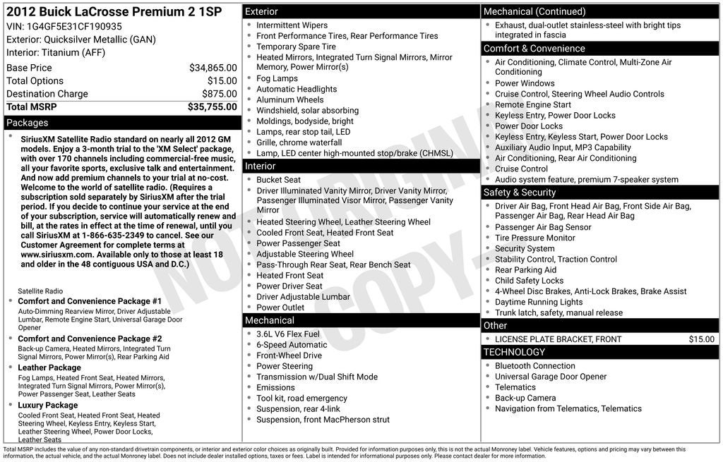 2012 Buick LaCrosse Premium 2