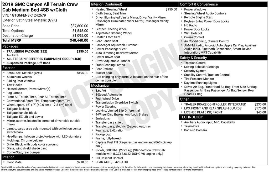 2019 GMC Canyon All Terrain