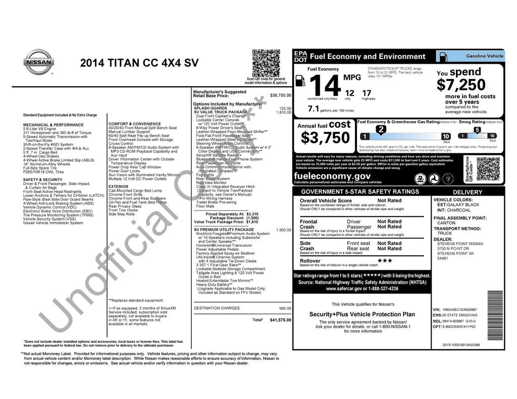 2014 Nissan Titan SV