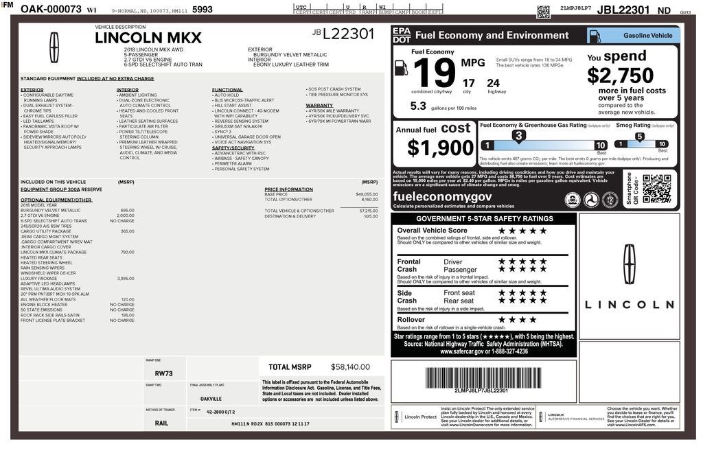 2018 Lincoln MKX Reserve