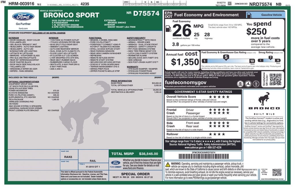 2022 Ford Bronco Sport Outer Banks