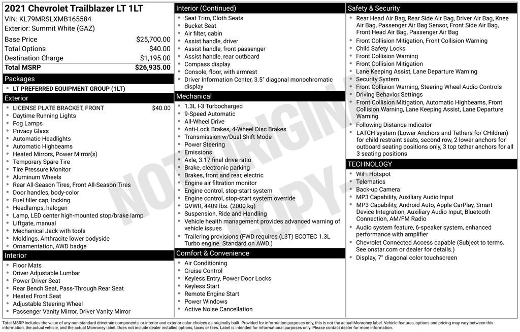 2021 Chevrolet TrailBlazer LT